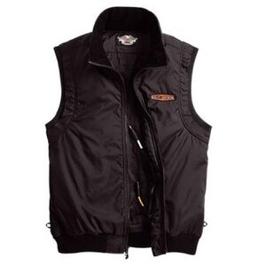 Harley Davidson Heated Vest Wired Black Nylon Full Zip USA Made Mens Large